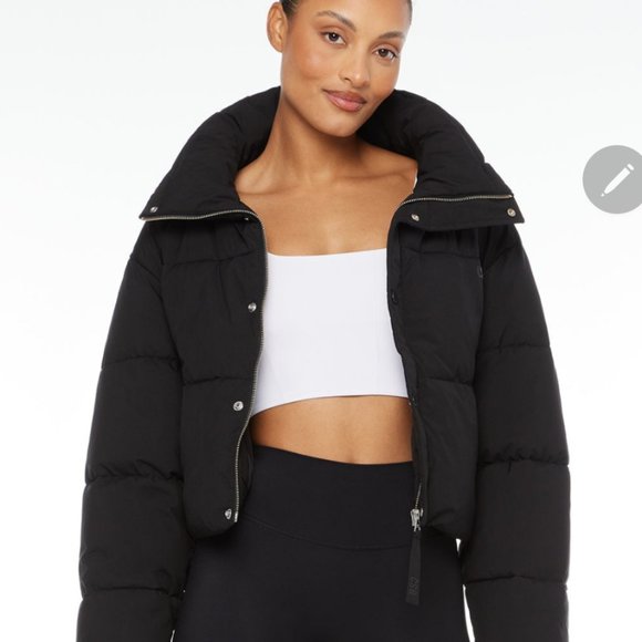 CSB Black Cropped Puffer Jacket - Picture 1 of 7